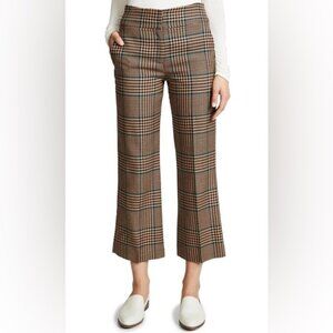Veronica Beard | Cormac Plaid Wool Blend Trousers Size 0